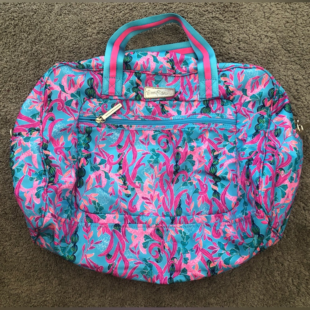 Lilly Pulitzer tote bag Beale weekender Seaweed Samba
